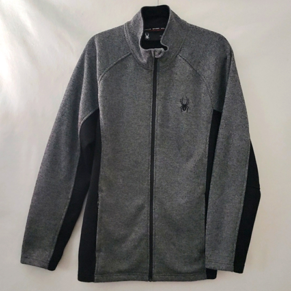 Spyder Jacket Mens M Medium Gray Constant Stryke Full Zip Mock Neck Midweight XL